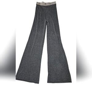 COBBLESTONE LIVING Dark grey metallic knit pullover on wide leg pants. O/S NWT